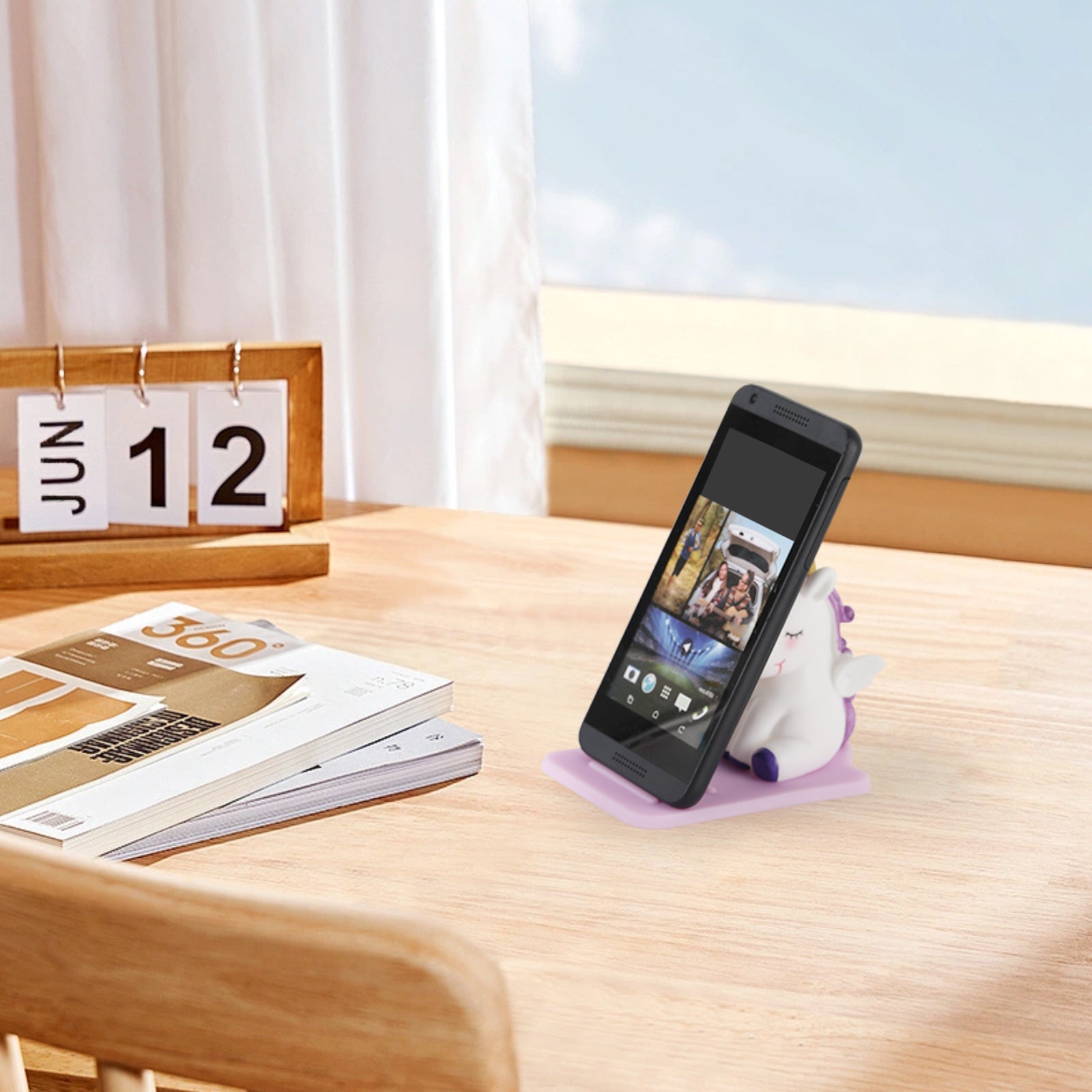 3-Pack Cute Unicorn Desktop Cell Phone Stands - Multi-Angle Adjustable Silicone Phone Holders for Kids, Office, and Home