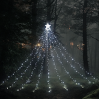 Remote Control Waterfall String Lights - Plug-in White LED Meteor Shower Lights for Outdoor Decor