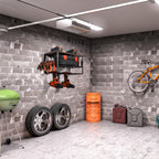 Heavy Duty Metal Wall Mount Power Tool Organizer and Garage Storage Rack for Drills and Equipment