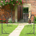2-Pack 92-Inch Adjustable Shepherd Hooks - Heavy Duty Outdoor Garden Plant Hangers - Metal Bird Feeder Pole with 3-Prong Base for Lanterns