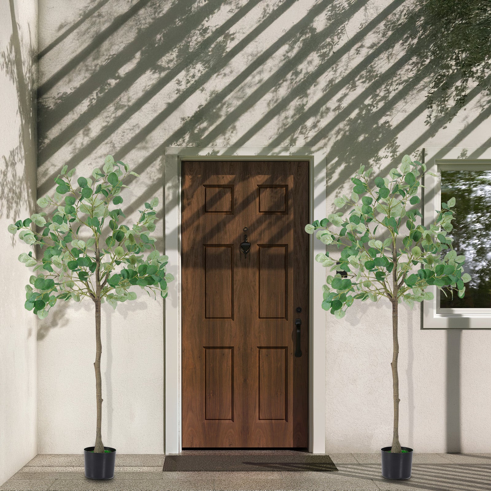 6FT Artificial Eucalyptus Tree - Tall Faux Greenery Potted Plant - Modern Indoor Home Decor for Living Room & Office