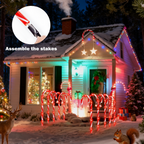 10 Pack 21" Solar Candy Cane Lights w/ Remote - Waterproof Outdoor Christmas Decorations