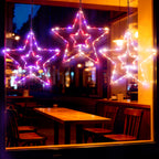 3-Pack Large Hanging Star String Lights, Remote Controlled Multi-Color Window Curtain Lights for Bedroom and Patio,
