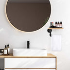 Industrial Cast Iron Pipe Tissue Holder with Rustic Wood Shelf， Wall-Mounted Decorative Bathroom Rack.