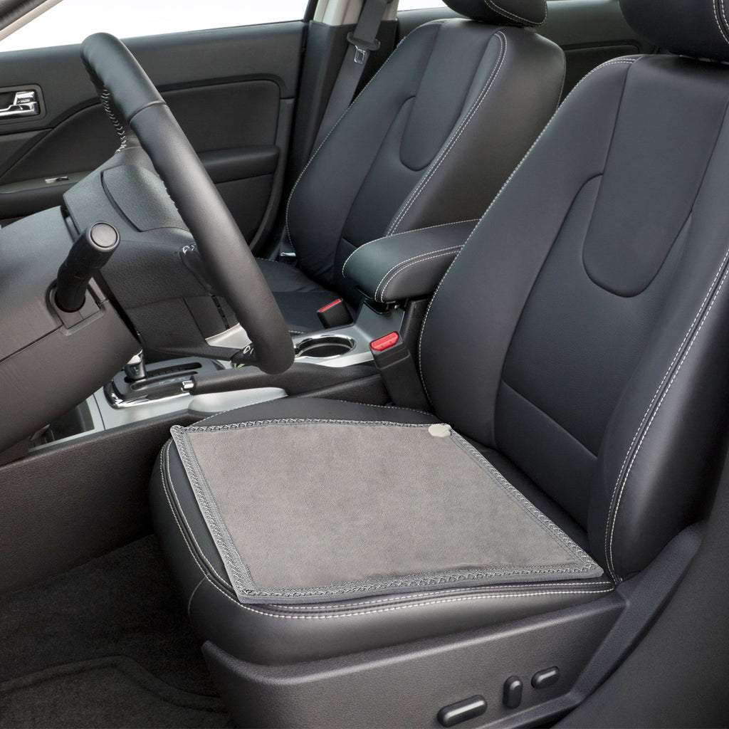 Portable USB Heated Seat Pad 17.7"x17.3", Soft Velvet Electric Heating Mat, Car Office Home Universal Warm Heating Cushion with Stitched Border