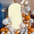 7.3FT Beige Arch Backdrop Cover, Spandex Fitted Chiara Arch Cover for Wedding & Birthday Events