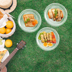 50-Piece White Round Disposable Lunch Plates - Microwave Safe Plastic Serving Trays - Heavy Duty Party Supplies for Events