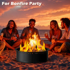 33-Inch Smokeless Fire Pit Ring with Ventilation Holes