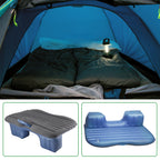 Inflatable Car Air Mattress for Travel & Camping - Universal SUV Extended Bed w/ 2 Pillows, Black