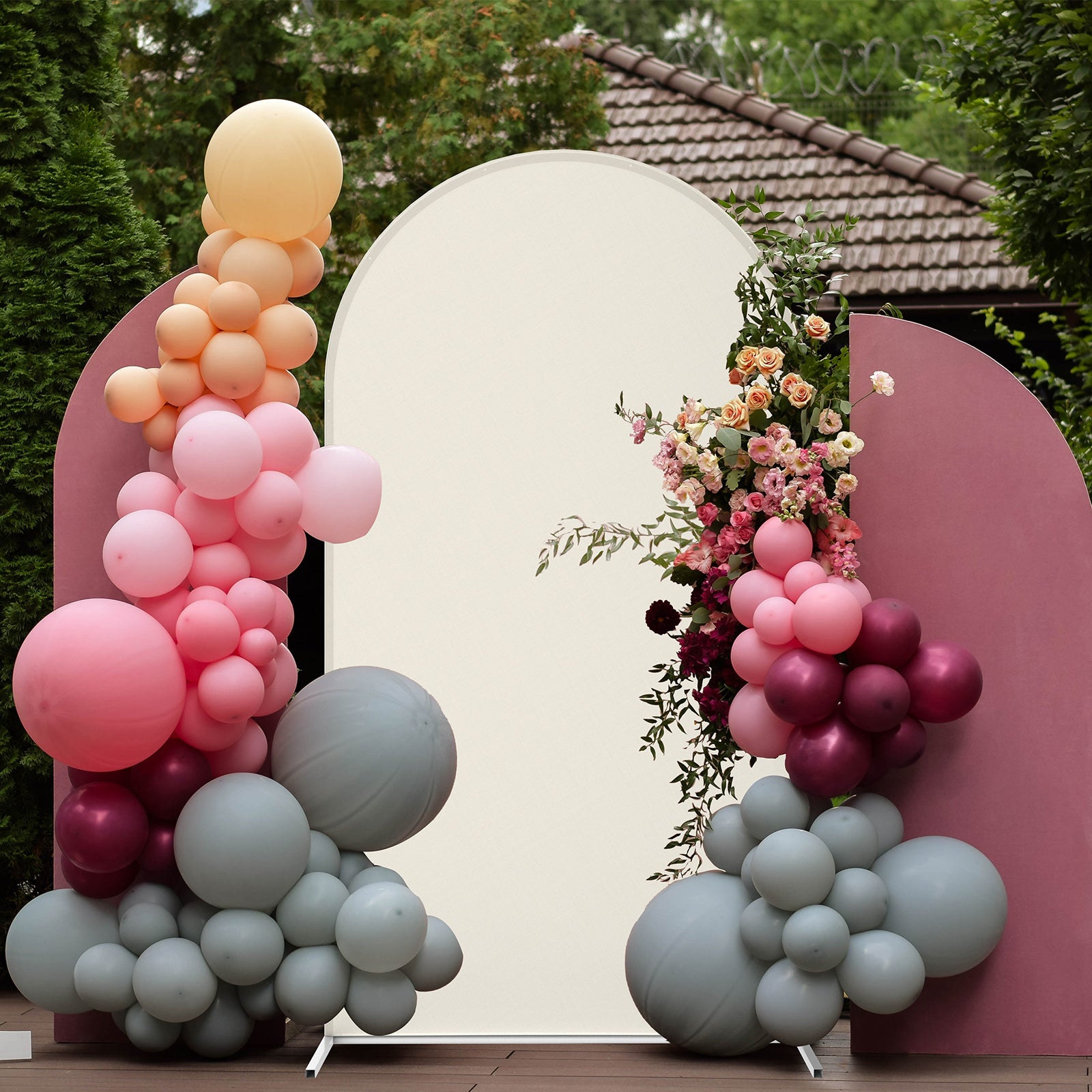 7. 3FT Wedding Balloon Arch Stand w/Spandex Arch Cover for Wedding Birthday Party