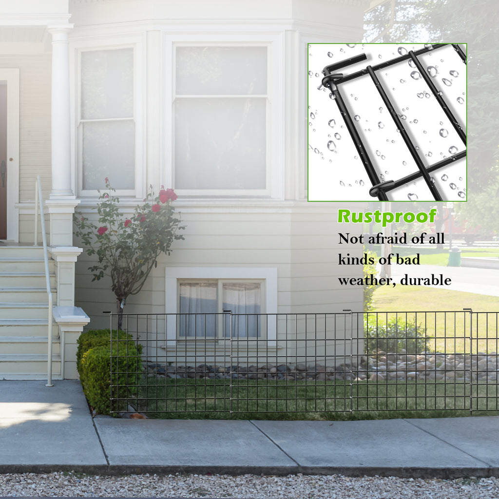 4-Pack Decorative Metal Garden Fence Panels - 30inchx24inch Heavy Duty Flower Bed Barrier & Animal Barrier
