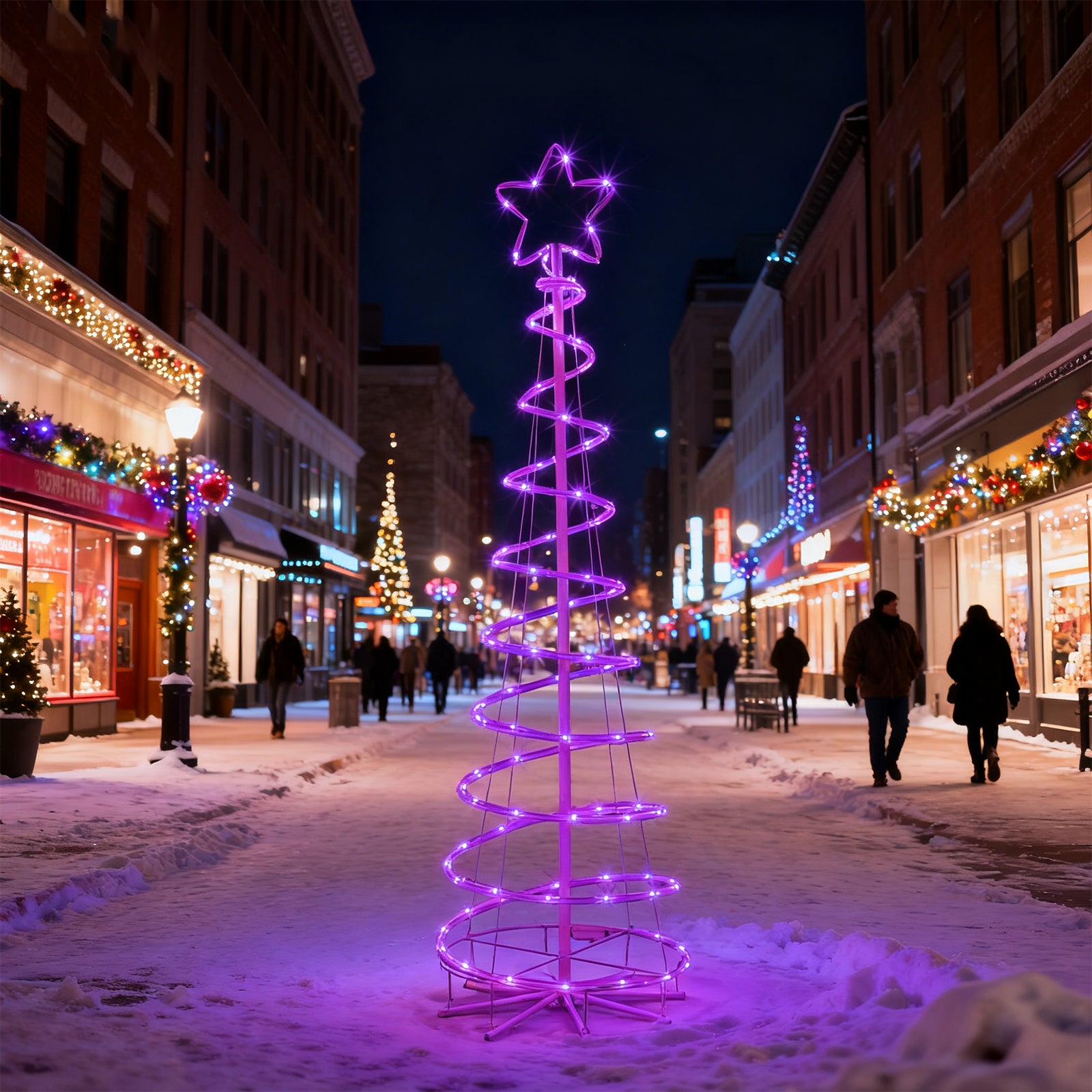 5ft Spiral LED Christmas Tree Outdoor Decorations - 16 Color Changing w/ Remote & Timer