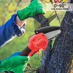 Mini Cordless Chainsaw 4-Inch Handheld - 21V Battery Operated Electric Saw for Tree Pruning & Wood Cutting