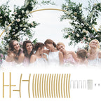 8.2ft x 8.2ft White Round Backdrop Stand, Circle Balloon Arch Frame Circle Backdrop Stand White Round Arch for Wedding Birthday Party Bridal Shower Anniversary Event Ceremony Decoration