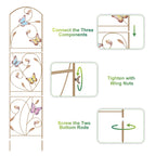 2-Pack Butterfly Garden Trellis - 52inch Decorative Metal Plant Support - Arched Flower Trellis for Yard, Patio & Balcony