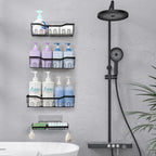 4 Pack Shower Caddy Wall Hung Bathroom Organizer, Sticky Storage Basket, Easy Installation
