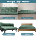 Full Size 6" Floor Futon Mattress, High Density Shredded Foam Folding Mattress for Adults, Gray Flannel