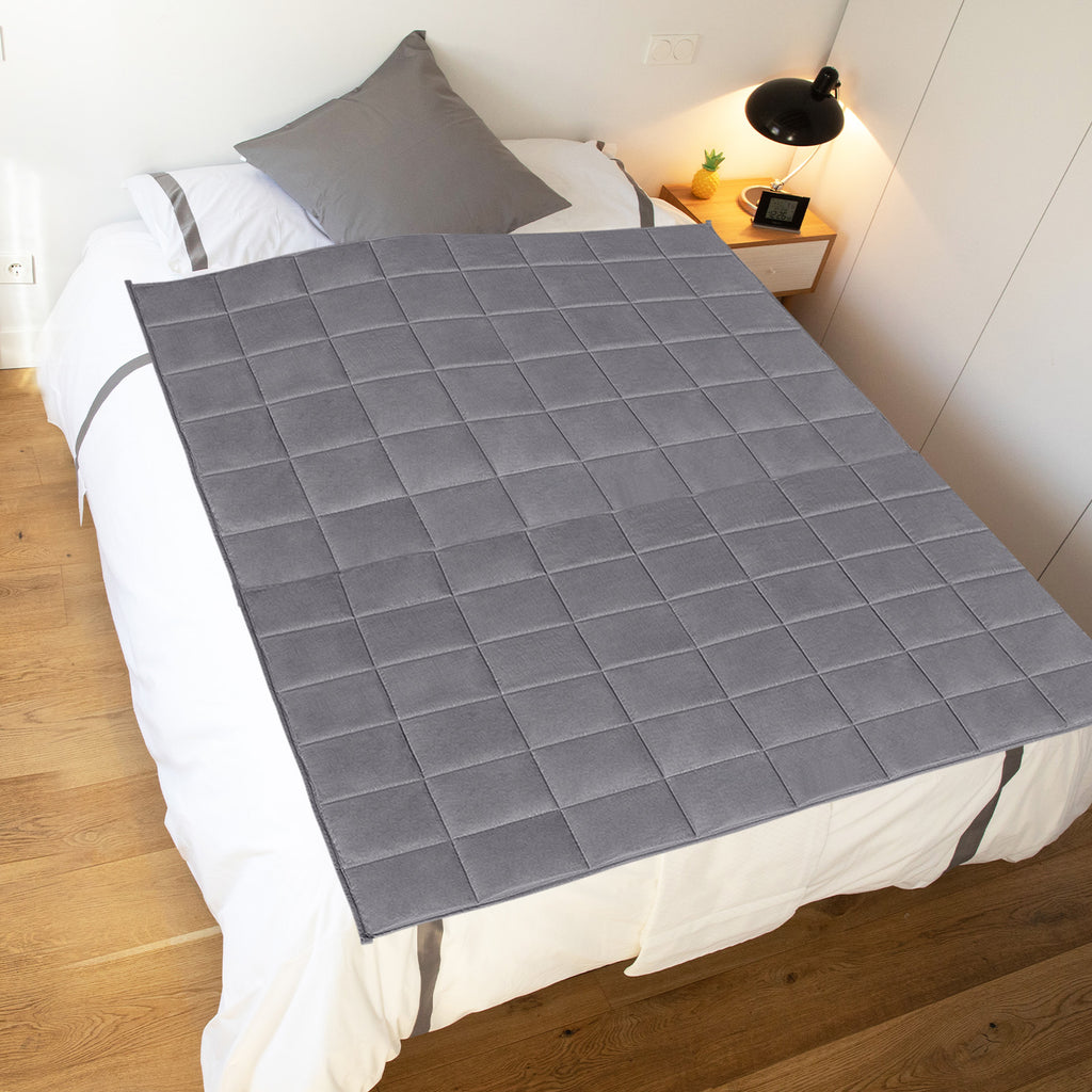 15 lbs Weighted Blanket for Adults & Teens, 40"x60" Deep Gray Premium Cotton Cooling Blanket for Anxiety Relief & Better Sleep