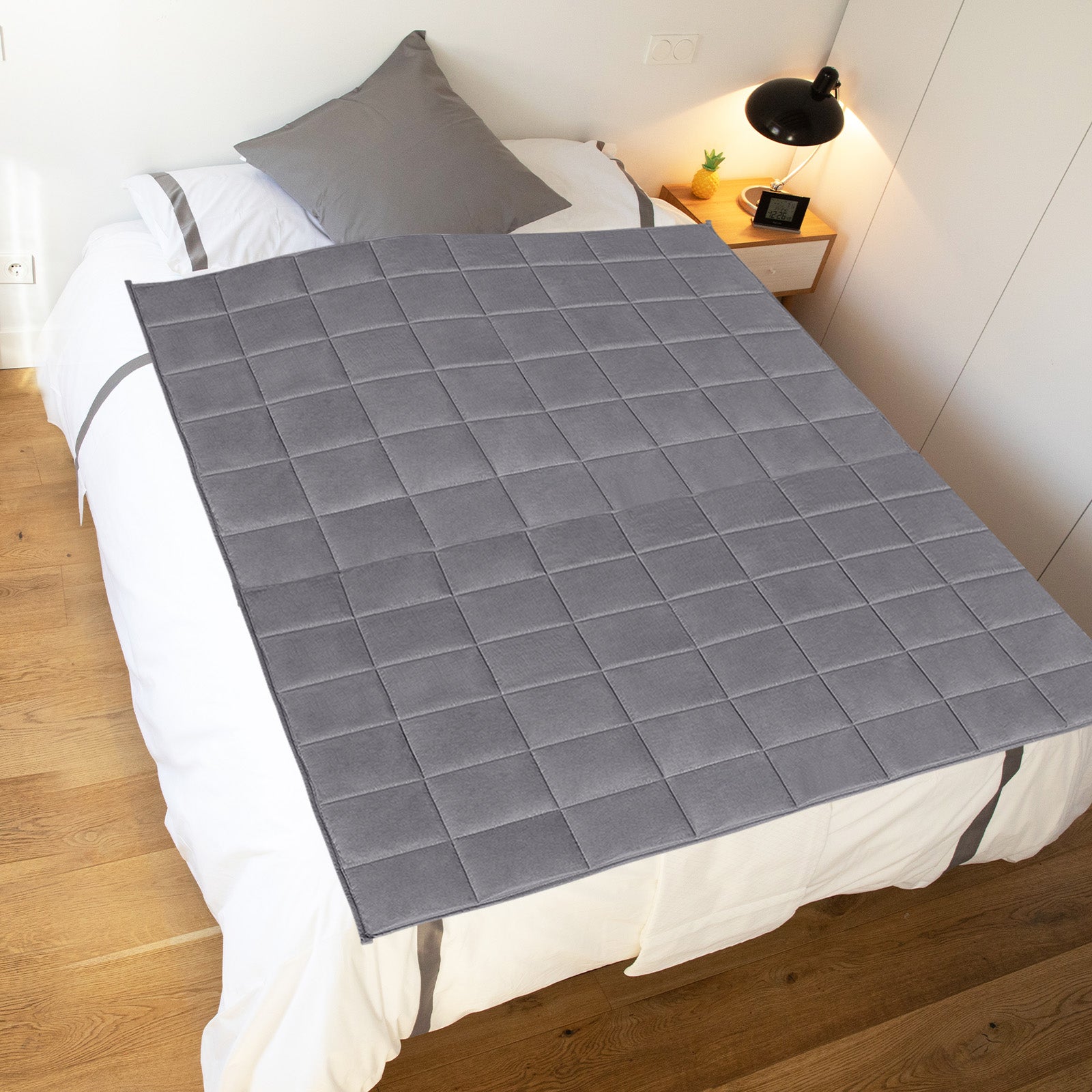 15 lbs Weighted Blanket for Adults & Teens, 40"x60" Deep Gray Premium Cotton Cooling Blanket for Anxiety Relief & Better Sleep
