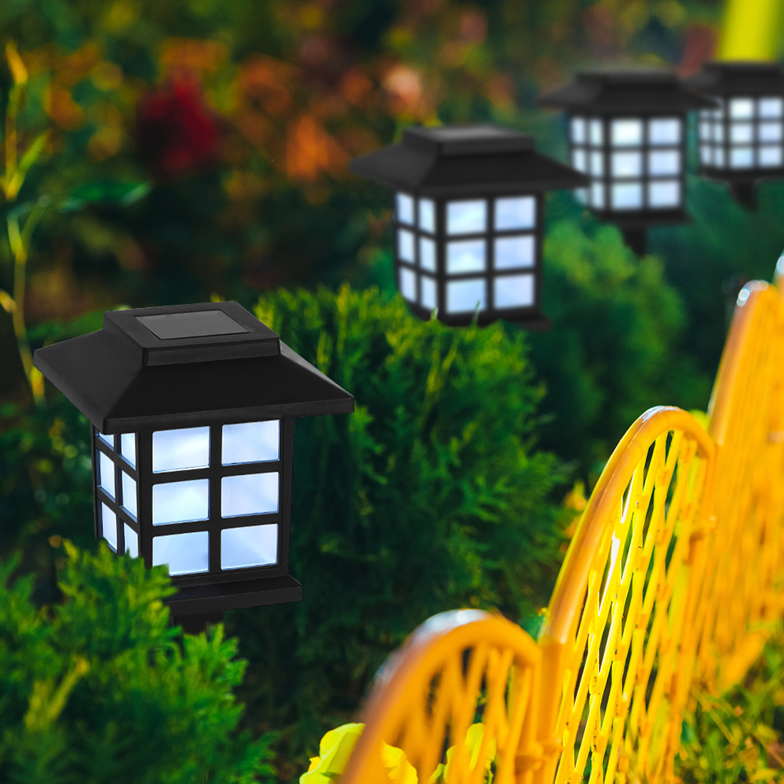 12-Pack Solar Pathway Lights, Waterproof Cold White LED Walkway Lamps for Yard, Driveway & Patio