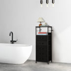 Black Fabric Dresser with 5 Drawers - Sturdy Steel Frame & Wood Top, Multi-Use Organizer