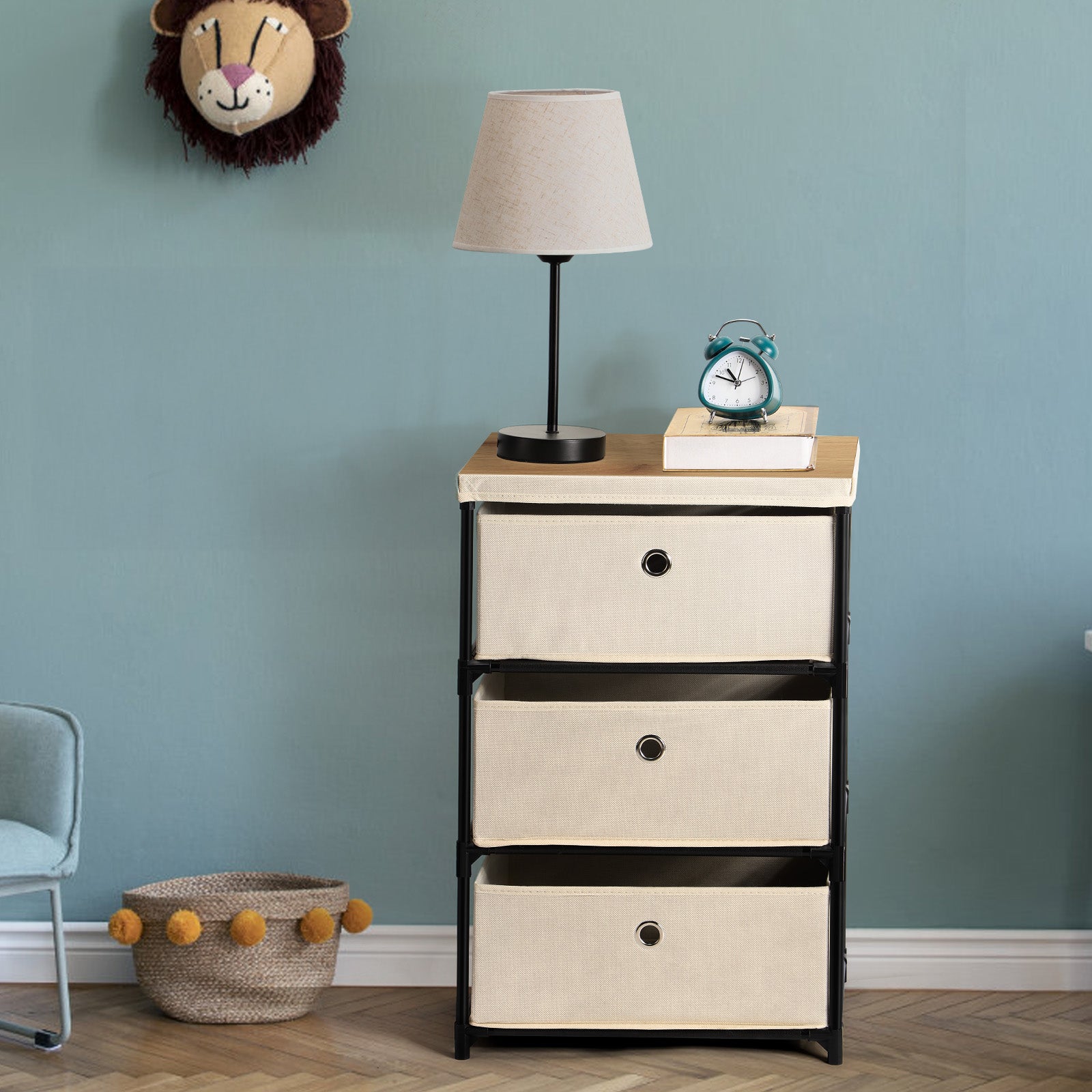 3-Drawer Fabric Dresser - Small Storage Tower for Closets, Bedroom & Entryway