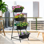4-Tier Vertical Garden Planter Box - Freestanding Raised Bed with Drainage Holes for Patio & Yard