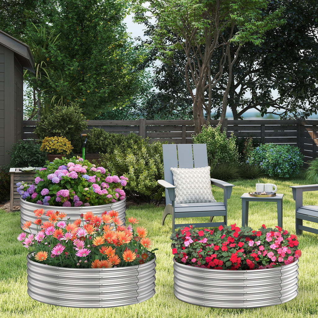 Round Galvanized Raised Garden Bed Kit (2x2x1ft)