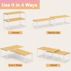 4-Piece Premium Kitchen Cabinet Shelf Risers â€“ Expandable Pantry & Countertop Storage Solution