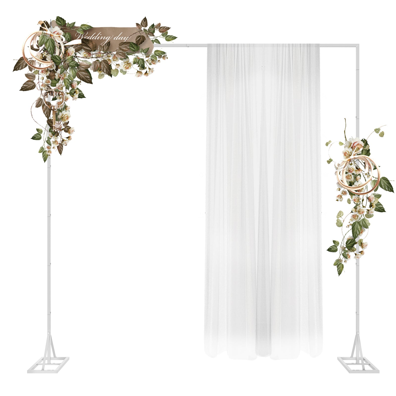 Grande Event 8.2ft Adjustable Backdrop Stand | Heavy-Duty Square Arch for Photo Booths & Weddings