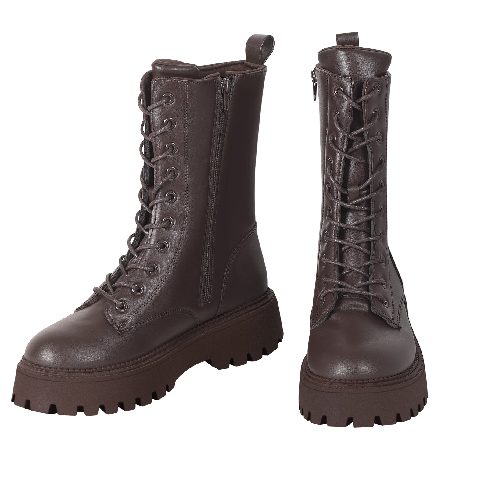 Women's Fashion Boots Ankle Boots, Lace Up Boots with Inside Zipper, Heel Height 2.04 inches. Casual fashion fall and winter boots shoes