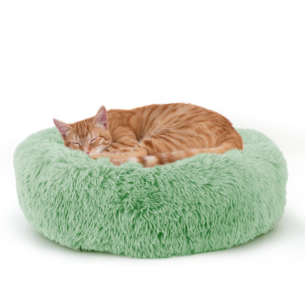 23. 6-inch round plush pet bed, cat and cat mattress, universal for cats and dogs