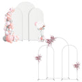 Set of 3 White Arch Backdrop Stands with Covers (7.3FT, 6FT, 6FT) - Metal Frame Kit for Events