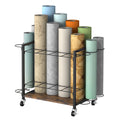 18-Slot Blueprint Storage Rack Cart - Mobile & Lockable Wrapping Paper Holder, Architectural Plans Organizer,