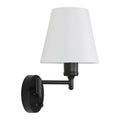Modern Swing-Arm Wall Sconce Set | Plug-In Reading Lights with Premium Linen Shades (Set of 2)