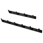 2 Pack Aluminum Coat Hook Rack, 4 Hooks & 6 Hooks Mixed Set Matte Black Wall Mount Entryway Coat Rail, Heavy Duty Wall Hook Strip for Hat, Bag, Towel, Umbrella, Key for Bedroom Bathroom Mudroom