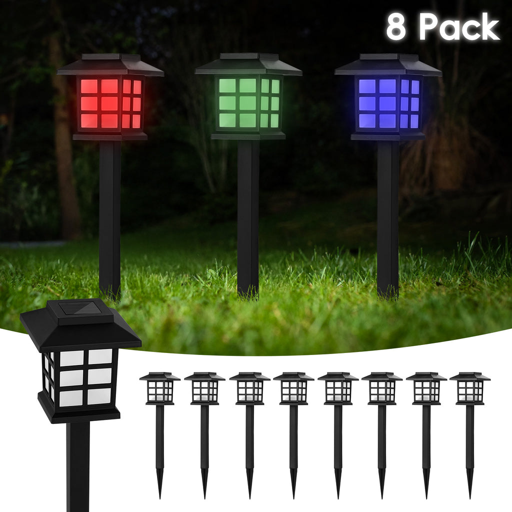 8 PCS Solar outdoor lamp, Halloween decoration lamp, LED landscape lighting outdoor solar path lamp, solar garden lamp, outdoor waterproof solar path lamp, suitable for gardens, patios and driveways