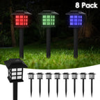 8 PCS Solar outdoor lamp, Halloween decoration lamp, LED landscape lighting outdoor solar path lamp, solar garden lamp, outdoor waterproof solar path lamp, suitable for gardens, patios and driveways