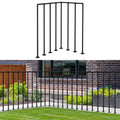 Porch Deck Railing Kit, Metal Deck Balusters, Black Horizontal Wrought Iron Guard Fence Handrail, Flat Hand Rails System for Outdoor/Indoor Porch, Balcony, Patio