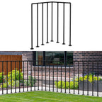 Porch Deck Railing Kit, Metal Deck Balusters, Black Horizontal Wrought Iron Guard Fence Handrail, Flat Hand Rails System for Outdoor/Indoor Porch, Balcony, Patio