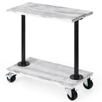 Rolling Narrow End Table for Livingroom Sofa Side Table with Wheel Wood Small Nightstand Table for Bedroom Living Room Sofa Office