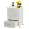 Modern Style Three Layer Transparent/opaque Bedside Table, with Drawers To Store Documents, Simple and Practical, Multi-functional Design, Suitable for Bedroom, Office, Living Room
