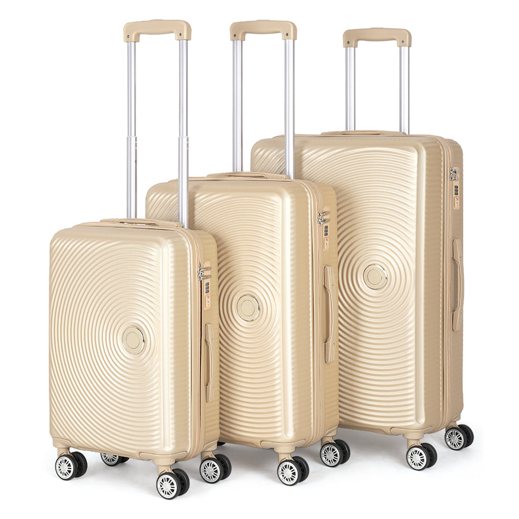 3 Pieces Luggage Set ABS Travel Suitcase with Spinner Wheels, Durable Hardshell Carry on Suitcase with TSA Lock (20 inch 24 inch 28 inch)