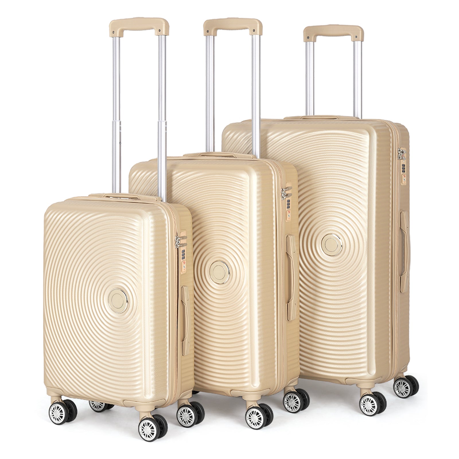 3 Pieces Luggage Set ABS Travel Suitcase with Spinner Wheels, Durable Hardshell Carry on Suitcase with TSA Lock (20 inch 24 inch 28 inch)