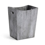 Small Wooden Waste Basket w/ Double Handles - Rustic Wood Garbage Can for Office, Bathroom, Bedroom