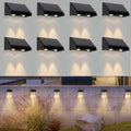 8 Pack Solar Wall Lights Outdoor Warm White Downlights Waterproof LED Dusk to Dawn Solar Lights for House Number, Patio, Porch, Address Sign
