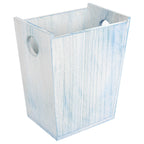 Farmhouse Garbage Can Bathroom Trash Can Wood Waste Bin with Handles Waste Basket for Office Decorative Rectangular Trash Containers Wastebaskets Storage for Living Room Kitchen