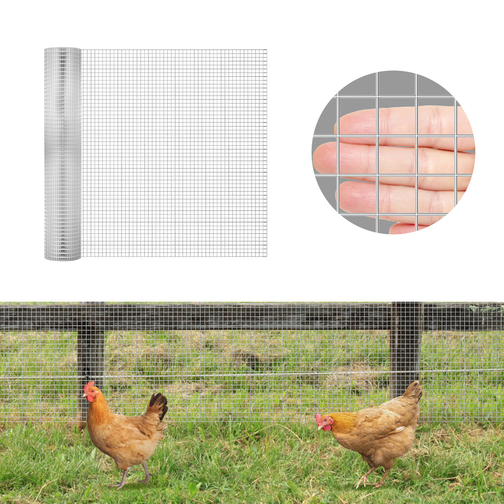 Hardware Cloth 1/4 inch (23 GA) 16in x 66ft/20ft Chicken Wire Fencing, Hot Dipped Galvanized Metal Wire Mesh Roll for Chicken Coop Rabbit Cages Snake Fence