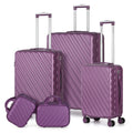 Luggage 5 Piece Set ABS Carry On Hardside Suitcase Travel Bag TSA Spinner Wheels