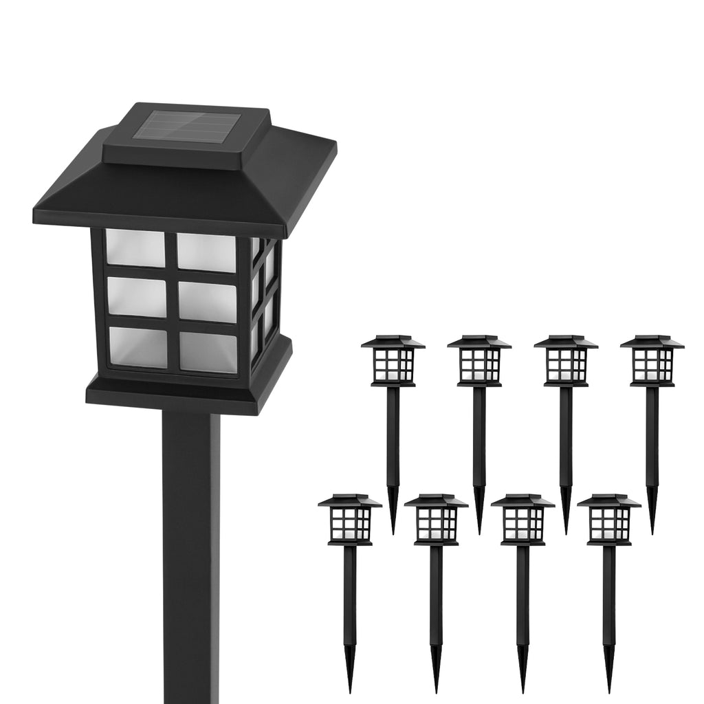 12-Pack Solar Path Lights - Warm White LED Waterproof Outdoor Garden & Walkway Stakes